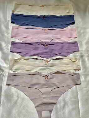 6-Piece SOFT No-See/No-Seam Double Strap Thong Panties Bundle - NWOT